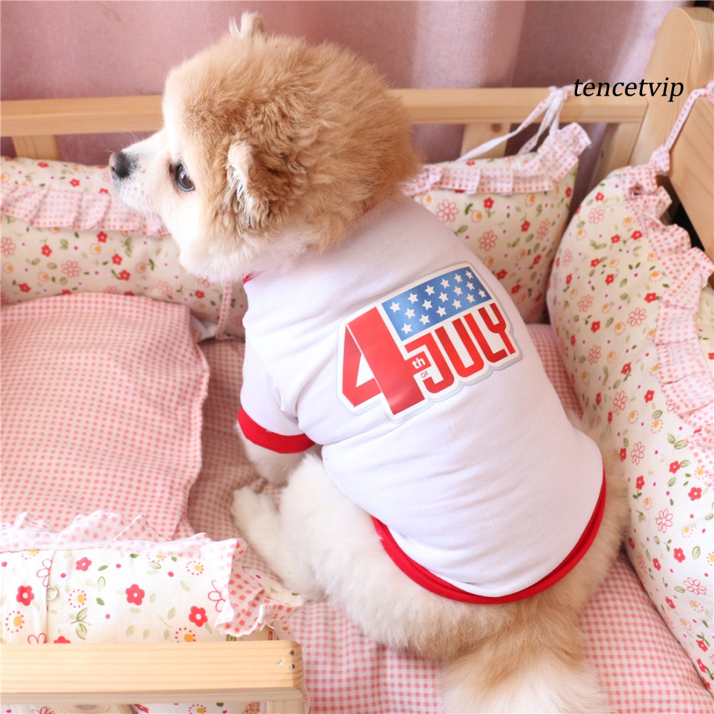 Áo Thun Cotton Mềm Mại Cho Thú Cưng 4th July