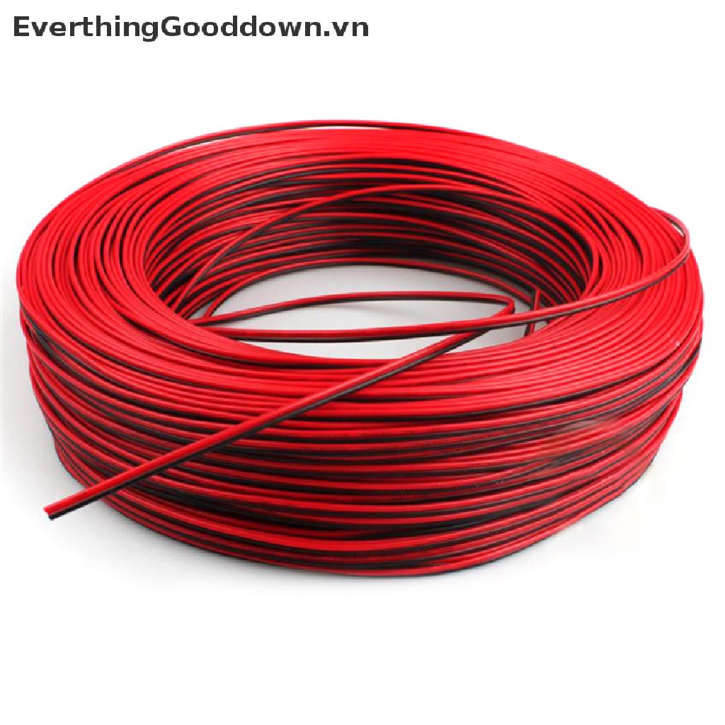 Dây điện nối dải đèn LED 2 chấu màu đỏ và đen dài 10m dành cho xe máy xe hơi