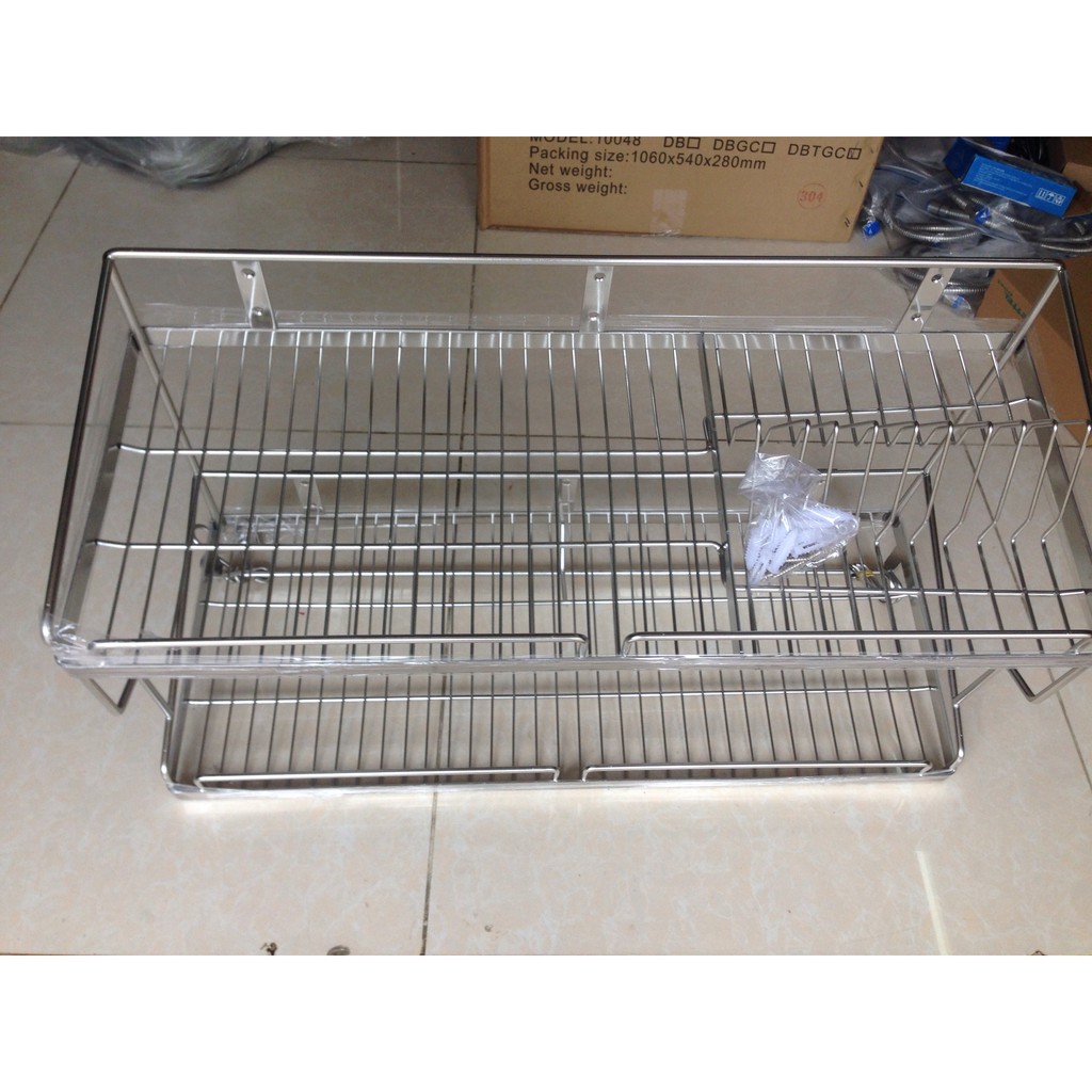 Kệ Đựng Chén Bát Đĩa Treo Tường Bằng inox 304 Cao Cấp  Kệ chén 2 tầng