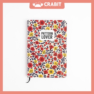 Sổ tay Crabit Pattern Lover - ruột kẻ ngang - Hoa vàng đỏ
