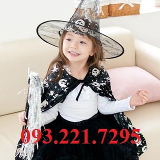 áo choàng phù thuỷ + mũ + chổi