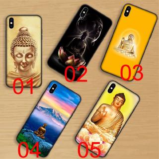 Ốp điện thoại mềm viền đen in hình Phật cho iPhone 6 6s 7 8 Plus X XS Max XR 5 5S SE