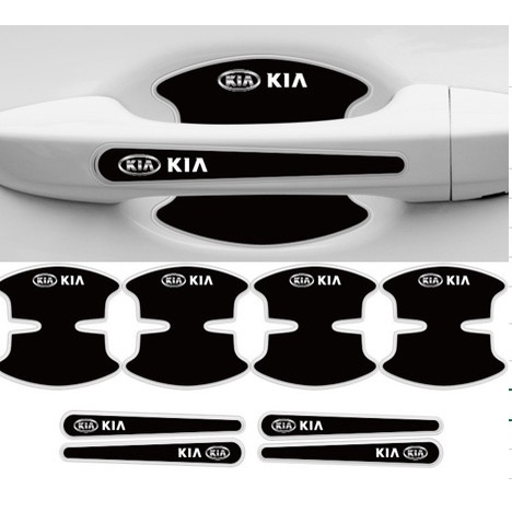 Bộ 8 chi tiết Miếng dán Silicon chống xước hõm xe và tay nắm cửa ô tô - full logo