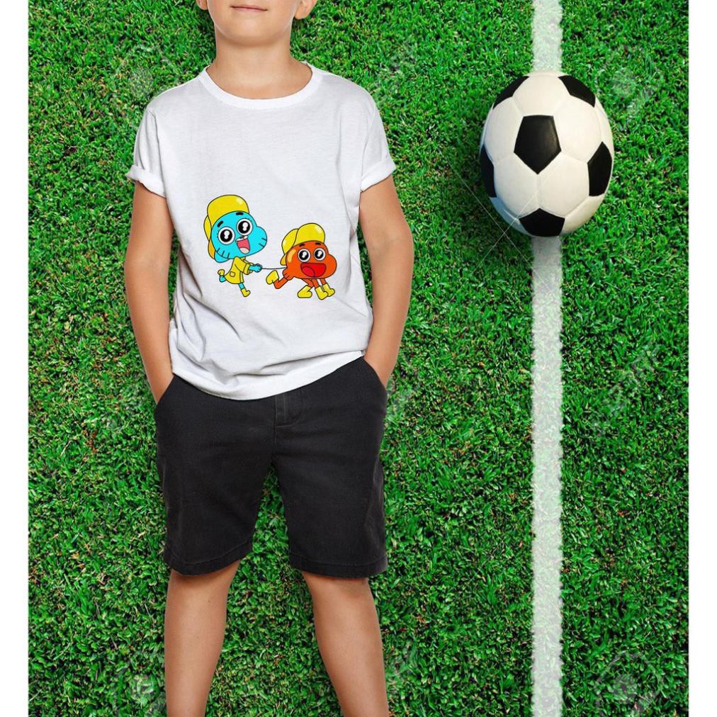 Áo thun Trẻ em in hình Gumball và Darwin đi chơi Cotton Thun - Dẽ Thương
