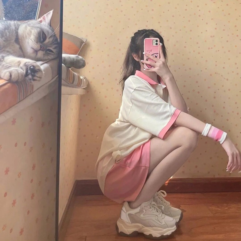 Set áo polo và quần short IELGY thể thao thời trang cho nữ