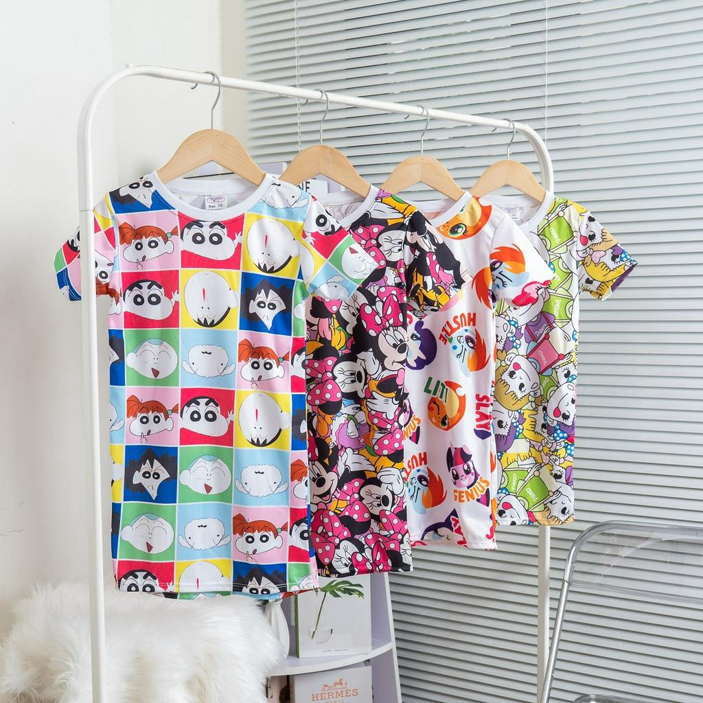 Váy bé gái in hình 3D tay ngắn vải thun hiệu MIMYKID, đồ trẻ em - LMSP-V01H2