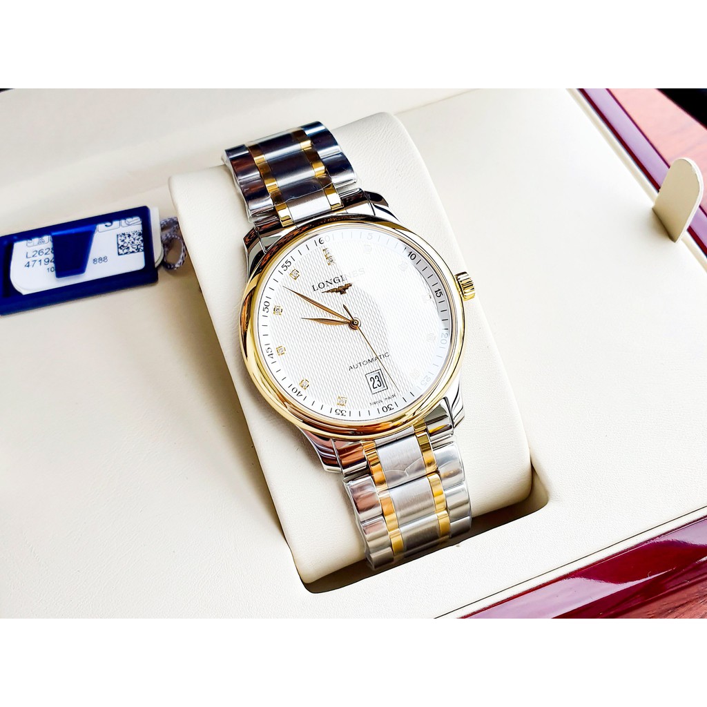 Đồng hồ nam chính hãng Longines Master Collection Diamond Demi 18kt L26285777 - Máy cơ tự động Thụy Sĩ - Viền vàng 18k
