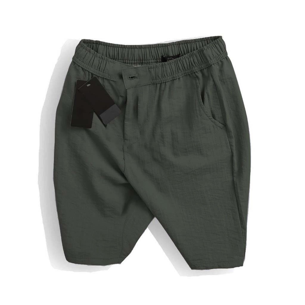 Quần short đũi nam quần đũi nam chất liệu vải đũi dày dặn, mát mùa hè