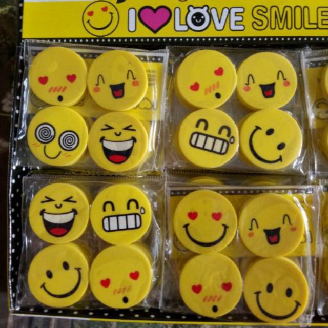 Set 4 cục gôm hình mặt cười cute