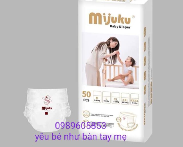 [FEESHIP] tã bỉm quần mijuku xuất nhật chính hãng đủ size M_L_XL_XXL_XXXL 100m siêu mềm mịn