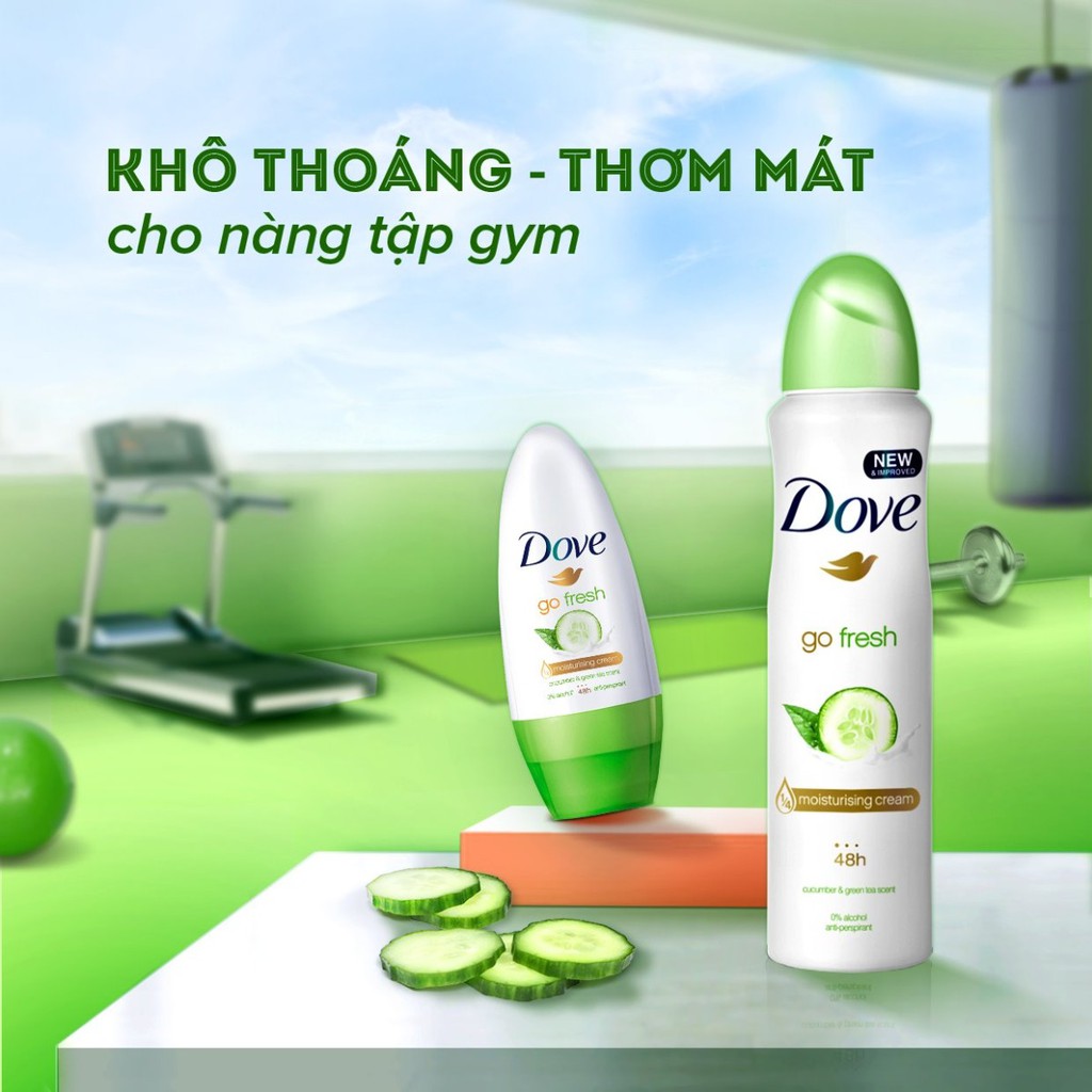 Xịt Khử Mùi Dove Dưỡng Da Sáng Mịn Dành Cho Nữ 150ml Chứa 1/4 Kem Dưỡng Ẩm Và 0 Chứa Cồn Khô Thoáng Suốt 48 Giờ