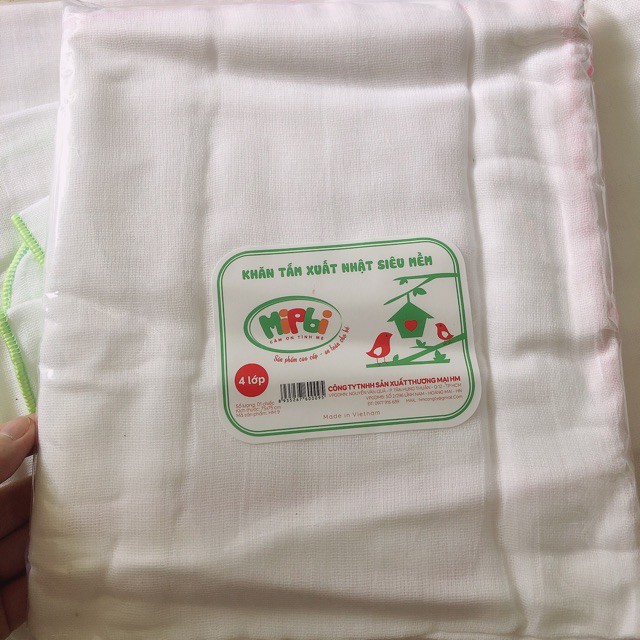 Mipbi - Khăn tắm xuất Nhật Mipbi 4 lớp/6 lớp siêu mềm 100% cotton (kích thước 75x85cm)