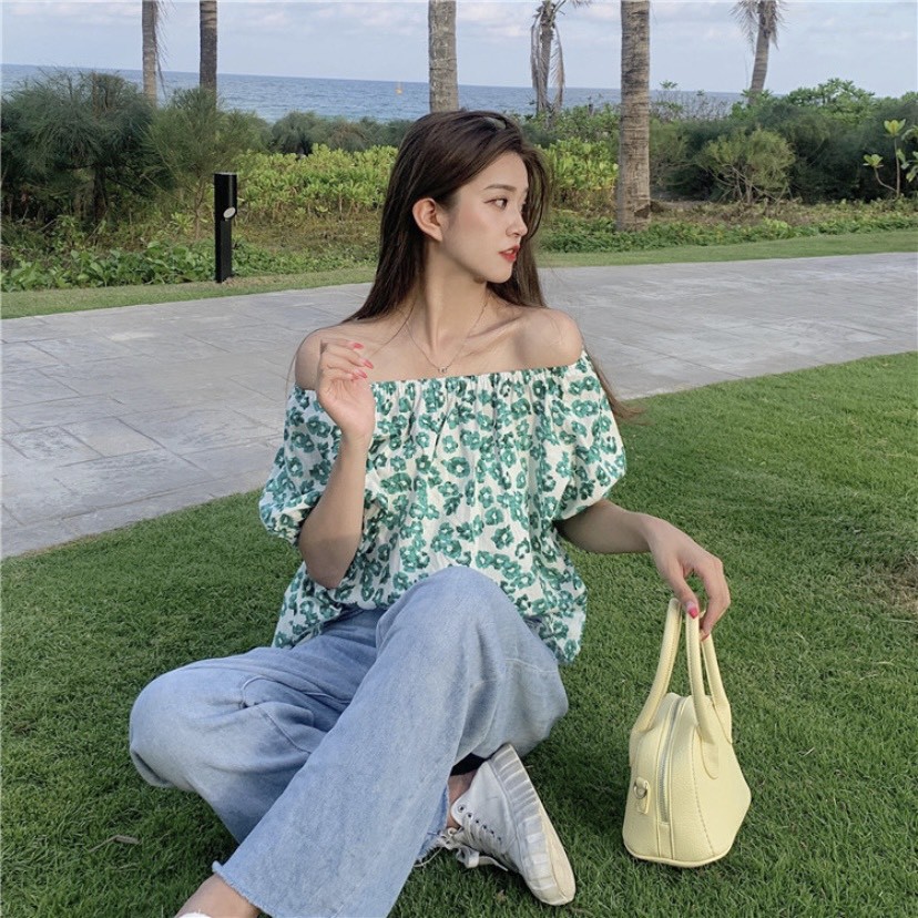 Áo thô hoa trễ vai hoặc 2 kiểu siêu xinh Ulzzang style  Hàng quảng Châu