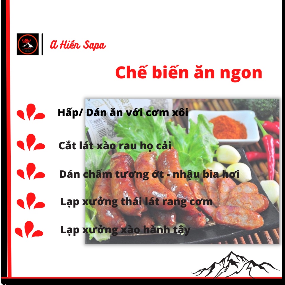Lạp xưởng gác bếp Sapa gói 100gr loại đặc biệt dùng thử, nhiều nạc, ăn thơm bùi, ăn trực tiếp hoặc xào rau rất ngon.