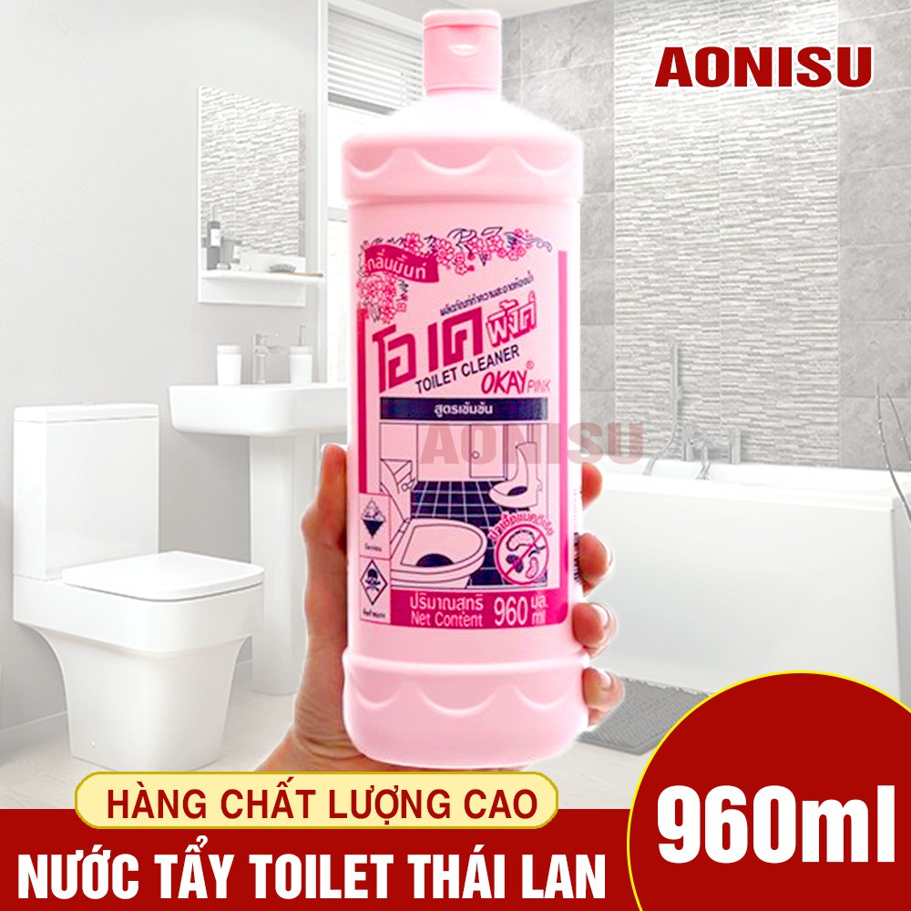 Nước Tẩy Toilet OKAY PINK Thái Lan ( 960ML ) - Nước Tẩy Trắng Gạch Men, Tẩy Sạch Như Mới