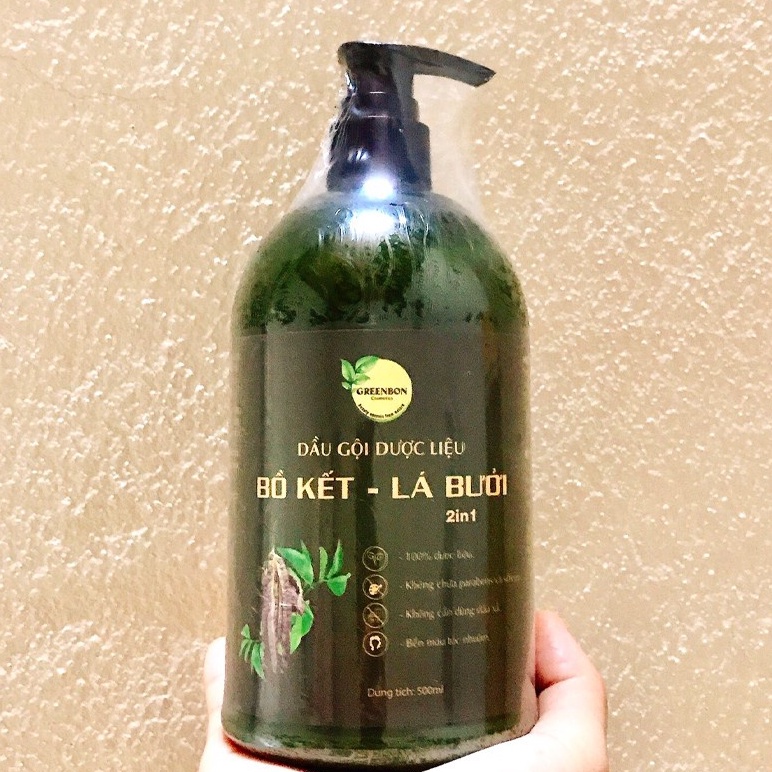 Dầu gội dược liệu Bồ kết – Lá bưởi 2in1 GREENBON,100% Chiết xuất từ thiên nhiên