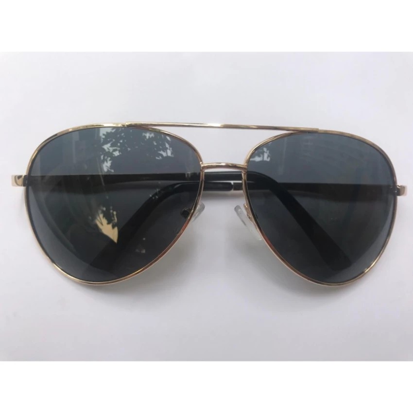 Kính mát phân cực kiểu dáng phi công mắt xanh rêu xám gọng kim loại vàng Sammy M1924 (Vàng)