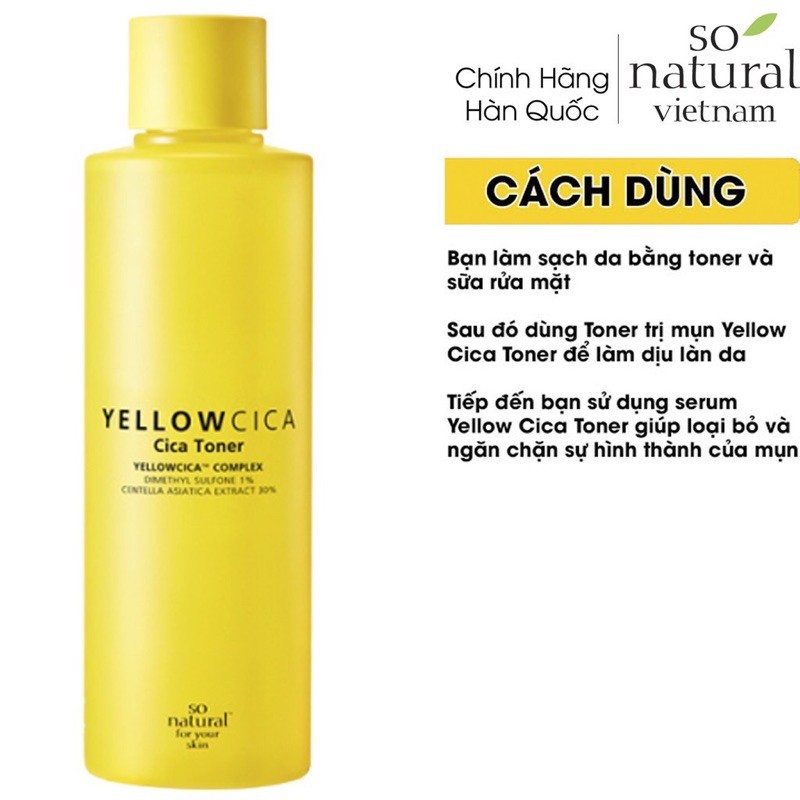 Yellow Cica Toner Trị Mụn 260ml  l Nhập Khẩu Chính Hãng Hàn Quốc