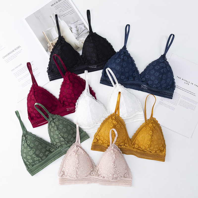 Áo Bra Eva Bra Ren Hoa Cúc Không Gọng Đệm Mỏng GB7338