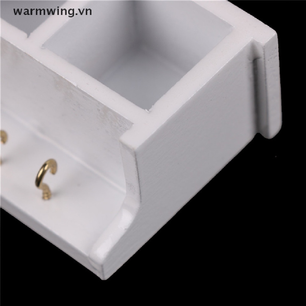 Giá Gỗ Treo Tường Màu Trắng Trang Trí Nhà Búp Bê Tỉ Lệ 1 / 12