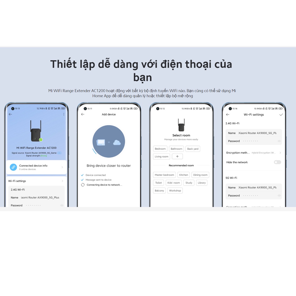 Kích sóng Wifi Xiaomi Mi WiFi Range Extender AC1200 EU, có cổng Lan - Hàng chính hãng