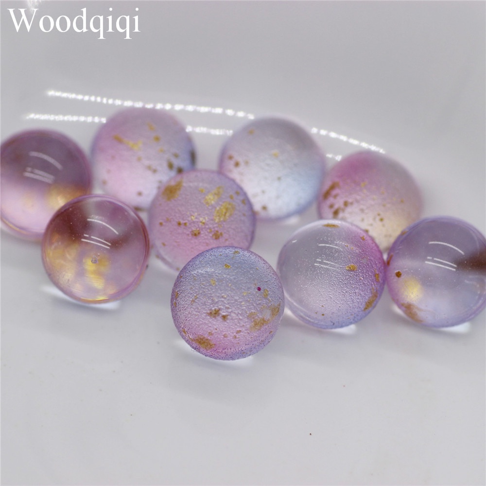 Set 20 hạt thủy tinh tròn màu gradient 12mm dùng làm trang sức thủ công