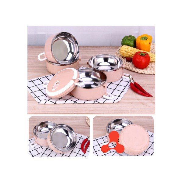 Hộp Cơm 4 Tầng Lúa Mạch Lõi Inox Giữ Nhiệt An Toàn Sức Khỏe Thiết Kế Cách Nhiệt Bằng Chân Không Tiện Lợi,Đảm Bảo Vệ Sinh