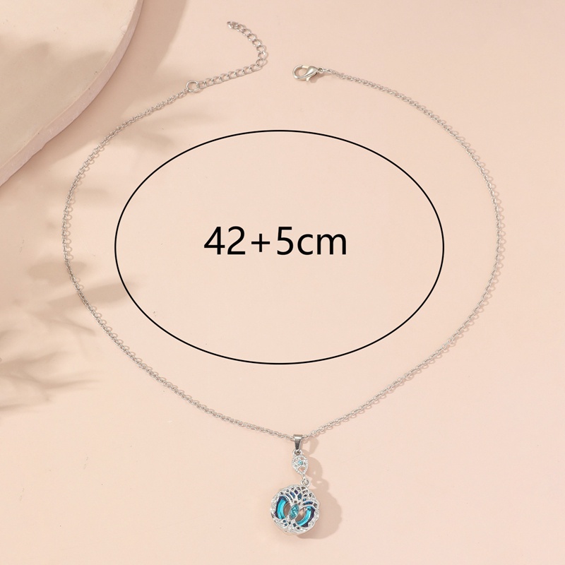 Vòng cổ Bạc 925 Đính Pha Lê Xanh Dương Hàng Mới