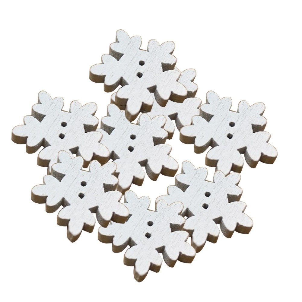 Set 100 Bông Tuyết 1.7cm Bằng Gỗ Dùng Để Trang Trí Cây Thông Noel Tiện Dụng