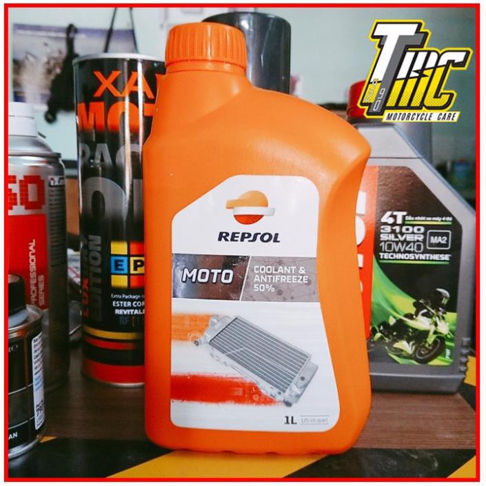 [Rẻ Vô Địch]  Nước làm mát Repsol Moto Coolant& Antifreeze 1L 5.0