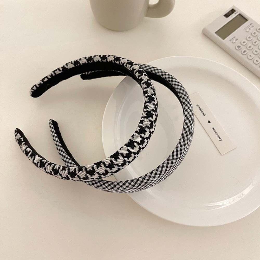 Băng Đô Cài Tóc Bản Rộng Kẻ Sọc Caro Ngọt Ngào Rửa Mặt / Rửa Mặt Cho Nữ Back2L