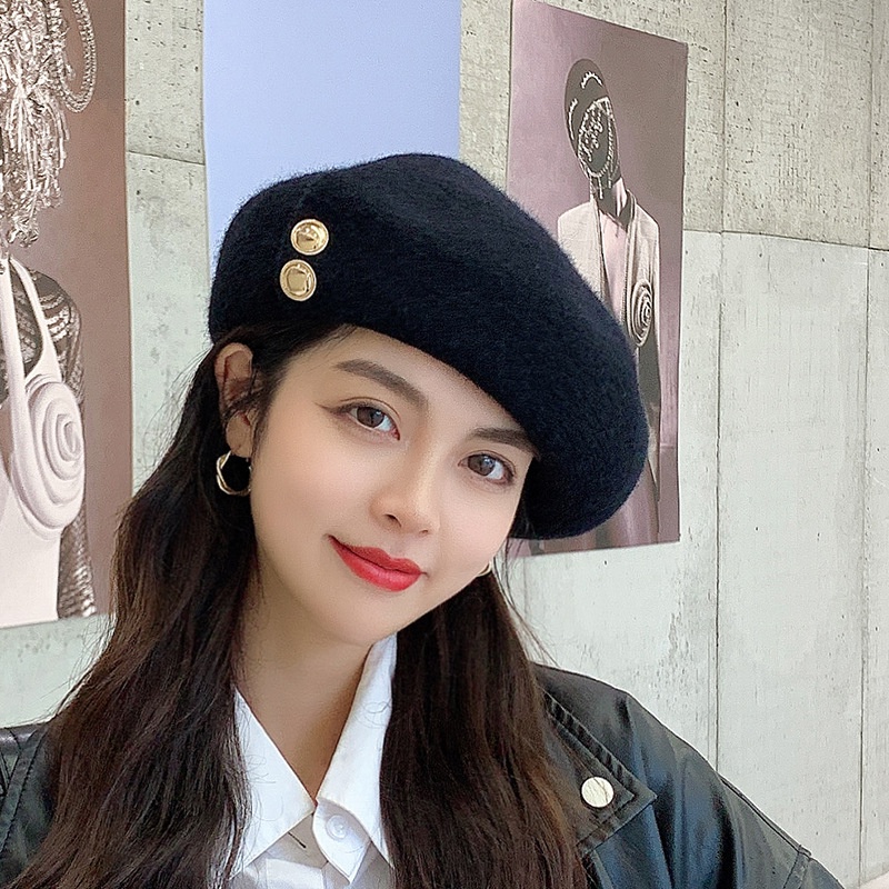 Cute Breathable Solid Color Beret Hat Autumn Summer Fashion For Women