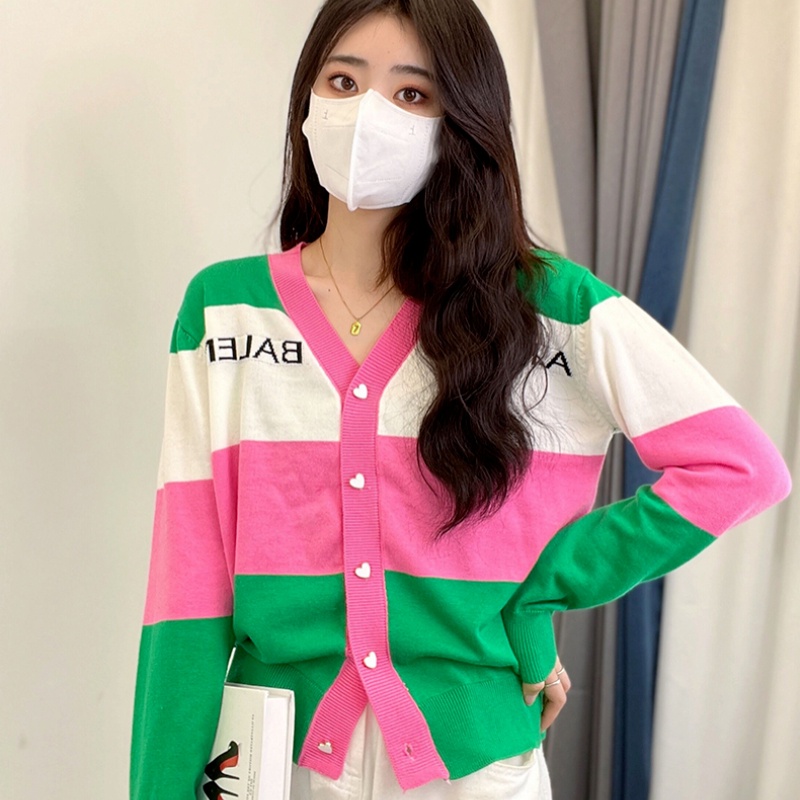 Áo khoác cardigan ZHELIHANGFEI dệt kim tay dài cổ chữ V dáng rộng kiểu dáng ngọt ngào cho nữ