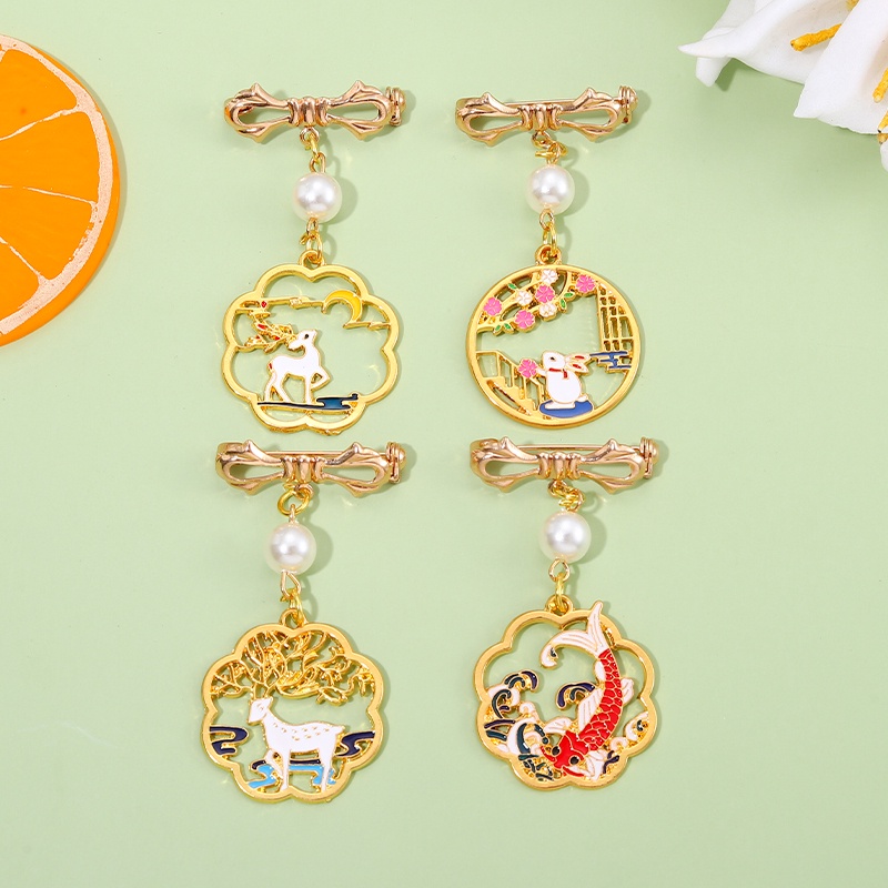 Trâm cài áo QIHE JEWELRY hình động vật nhiều kiểu tùy chọn phong cách Trung Hoa đơn giản thời trang