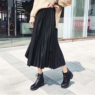 Chân váy xếp li midi quảng châu
