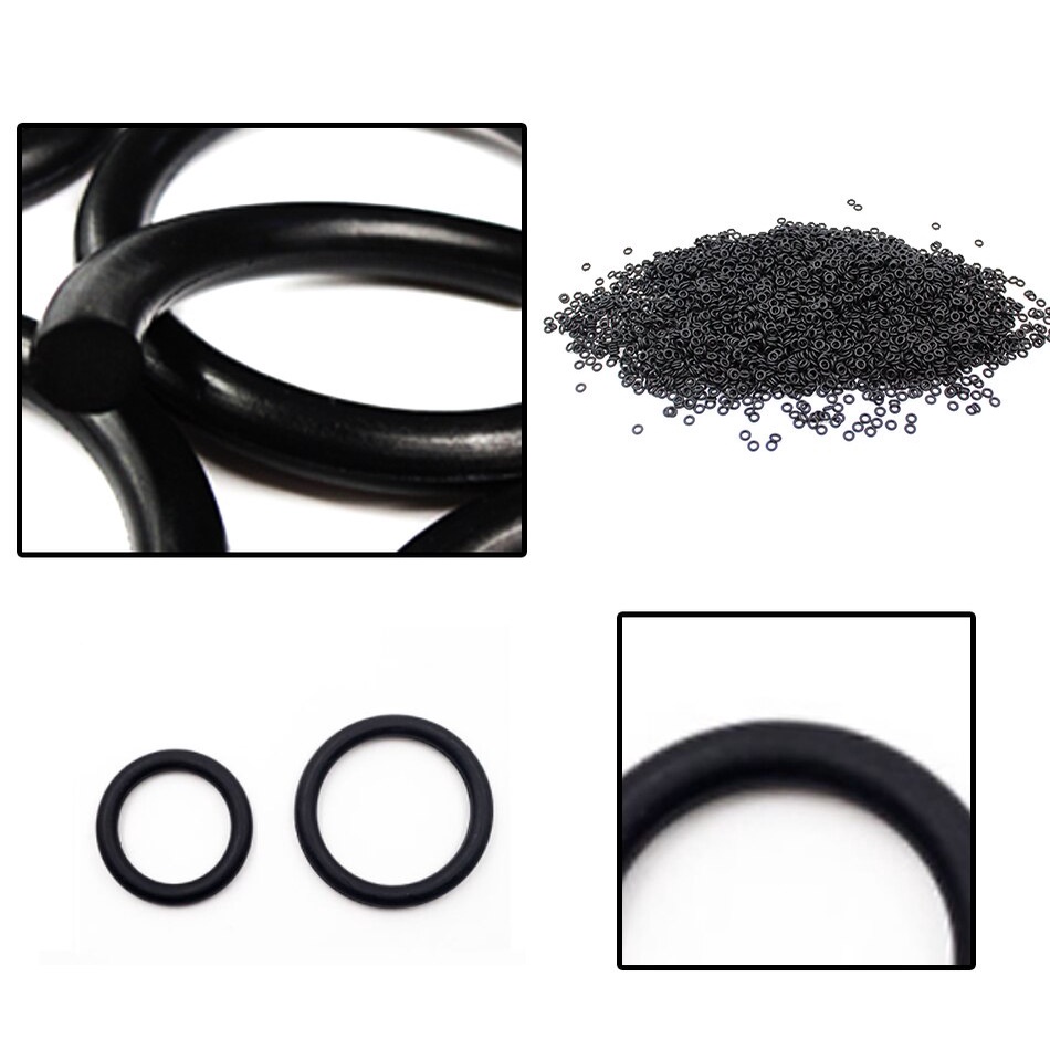 Vòng đệm NBR O Vòng đệm Độ dày CS1,2mm OD5-50mm Dầu và chống mài mòn Xe ô tô Xăng cao su Nitrile O-ring Màu đen Chịu mài mòn và chống thấm nước