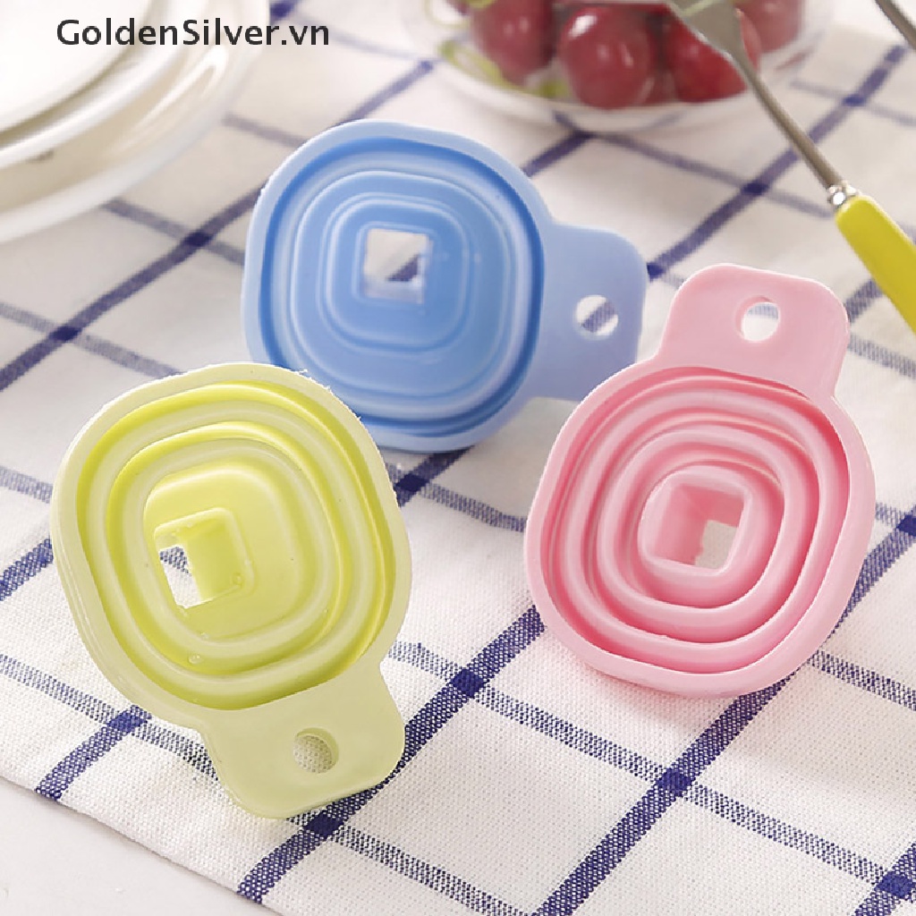 Phễu Silicone Màu Vàng Bạc Thiết Kế Gấp Gọn Cho Nhà Bếp