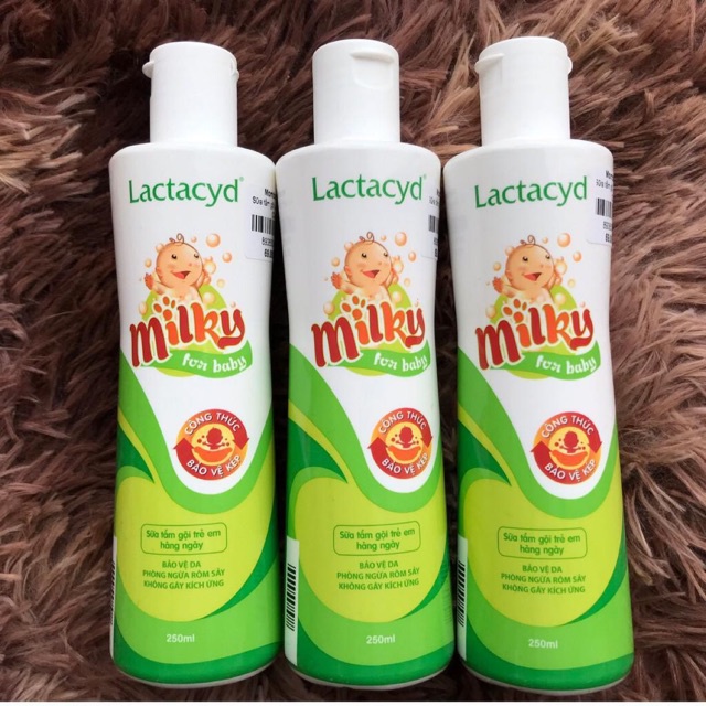 Sữa tắm gội cho bé LACTACYD Milky For Baby 500ml - 250ml