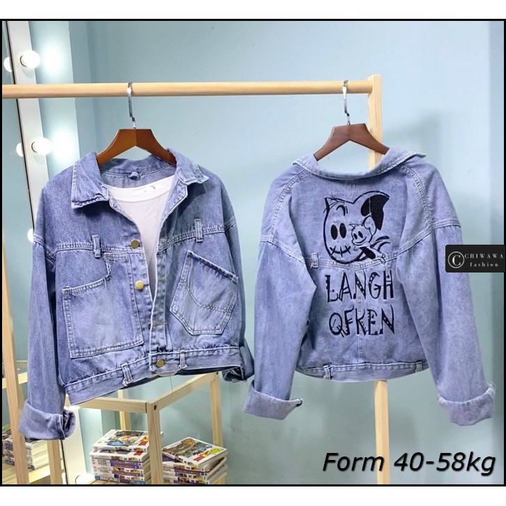 Áo khoác jean nữ Langh of Ken cao cấp form 48-59kg Chiwawa shop giá sỉ C51