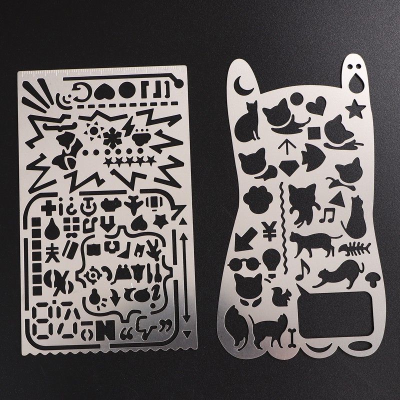 2PCS Washable Reusable Sturdy Drawing Stencils for Crafts Home