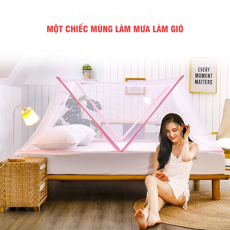 Mùng Ngủ Gấp Gọn 180 Độ Tiện Lợi Dành Cho Giường Đơn Người Lớn Hoặc Cho Trẻ Thành Niên Kích Cỡ 1x1.9m Và 1.35x1.9m