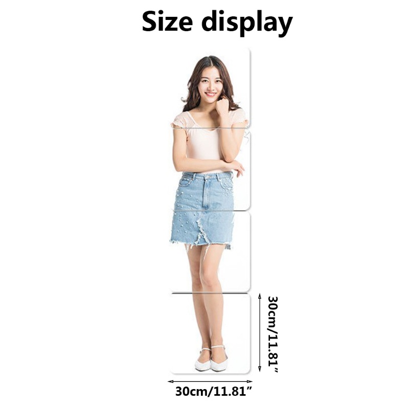 Set 4 Miếng Dán Tráng Gương Trang Trí Nhà Tắm / Phòng Ngủ