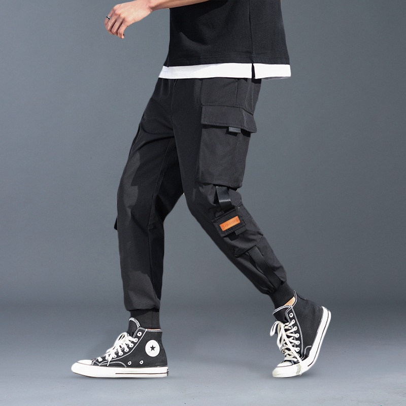 Quần thể thao nam FUNS mã MK X quần jogger nam dài trơn túi hộp kiểu bó ống mùa hè Phong Cách Hàn Quốc