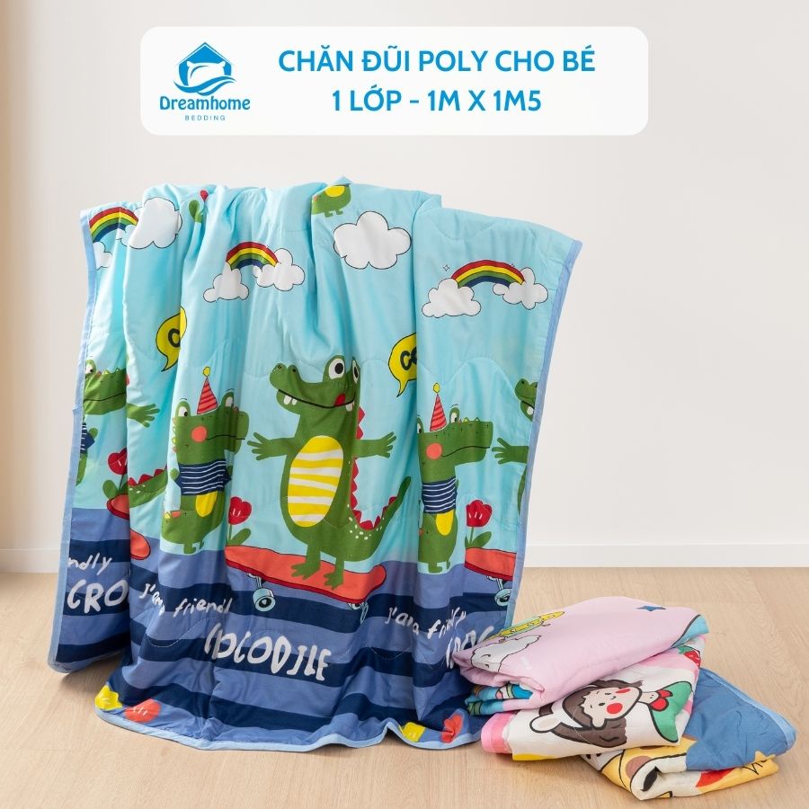 Mền cho bé size 1mx1m4, chăn hè cho bé đi học đũi mỏng mềm có trần bông Dreamhomebedding