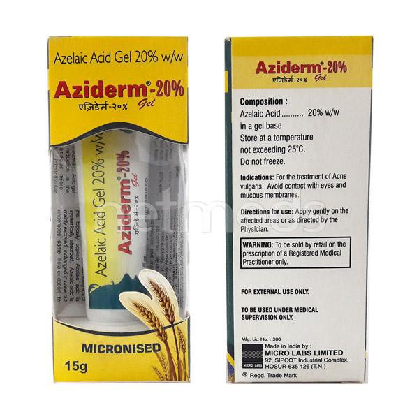 Aziderm Azelaic Acid 15%-20% Gel Chấm Loại Bỏ Mụn Và Thâm 15g | Naturalyou.vn