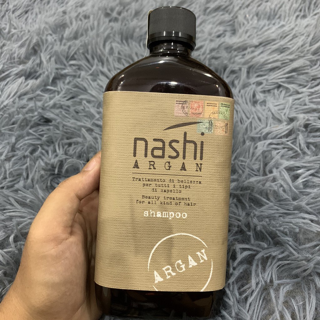 🇮🇹Nashi-Italia🇮🇹 Dầu gội chăm sóc tóc hư tổn Nashi Argan Shampoo 500ml