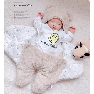 Babybabyme-Khăn quấn mềm cho bé Muslin chăn dễ thương trẻ sơ sinh túi ngủ cho bé quấn CHĂN QUẤN + Mũ