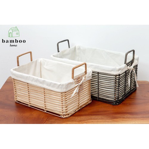 Giỏ mây tre đan The Bamboo rổ đựng đồ đa năng vải bố kháng khuẩn