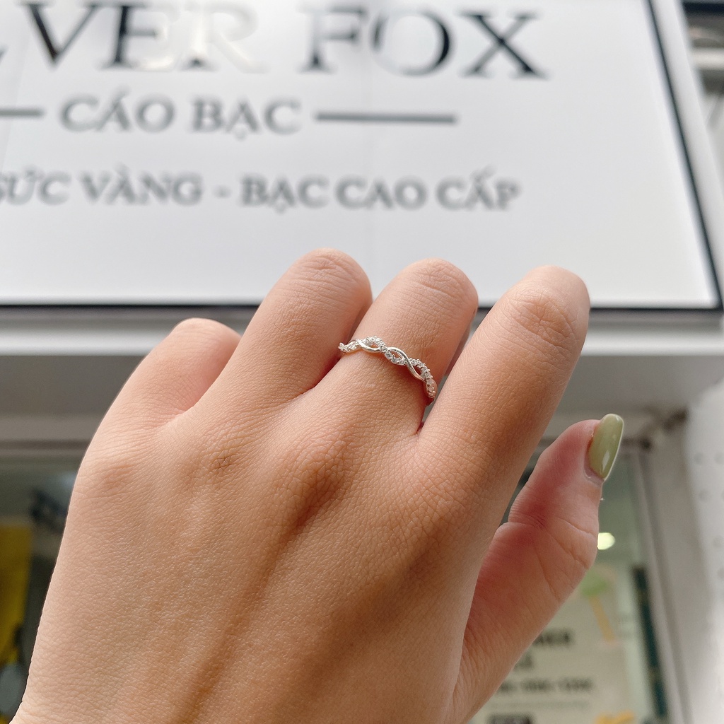 Nhẫn Bạc Ta CaoBac Silver Thiết Kế Sợi Xoắn Đính Đá Nhẹ Nhàng Lấp Lánh Quà Tặng Sang Chảnh Thời Trang Cho Bạn Gái