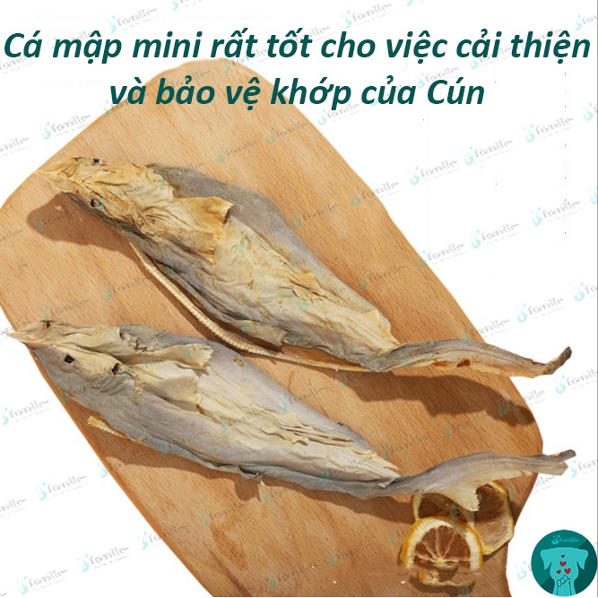 [30-40Gr]Đồ Ăn Vặt Chó Mèo JFamille, Cá Phơi 1 Nắng, Chứa Collagen Giúp Mượt Lông, Bảo Vệ Các Cơ Xương Khớp. JF125